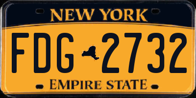 NY license plate FDG2732