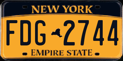 NY license plate FDG2744