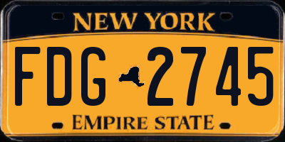 NY license plate FDG2745