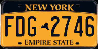 NY license plate FDG2746