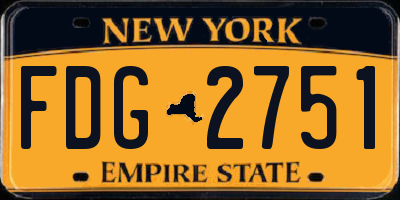 NY license plate FDG2751