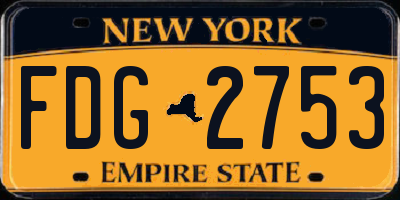 NY license plate FDG2753