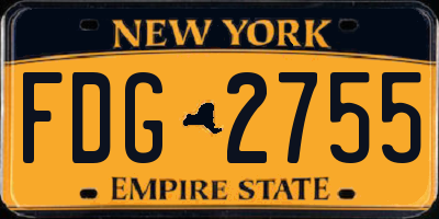NY license plate FDG2755