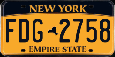 NY license plate FDG2758