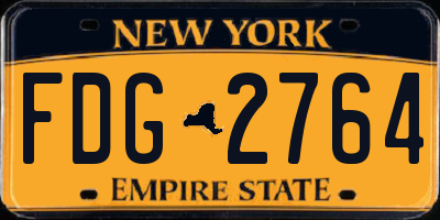 NY license plate FDG2764