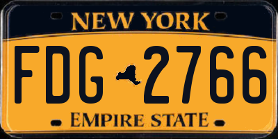 NY license plate FDG2766