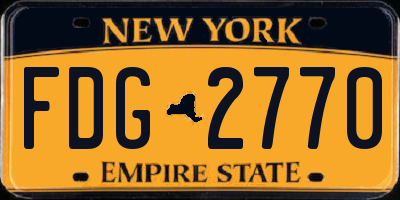 NY license plate FDG2770