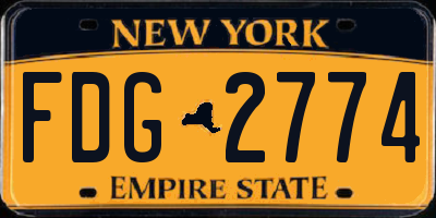 NY license plate FDG2774