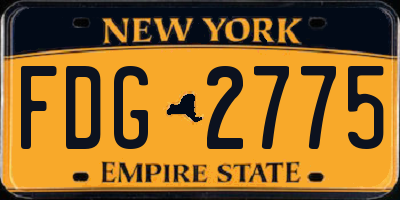 NY license plate FDG2775