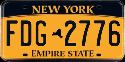 NY license plate FDG2776