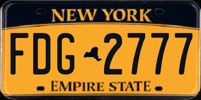 NY license plate FDG2777