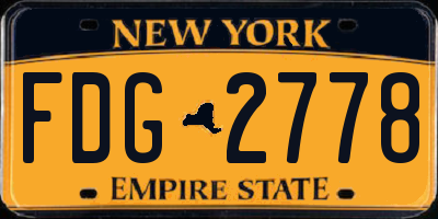 NY license plate FDG2778