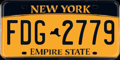 NY license plate FDG2779