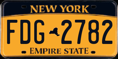 NY license plate FDG2782