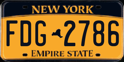 NY license plate FDG2786