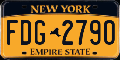 NY license plate FDG2790