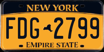 NY license plate FDG2799