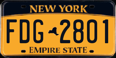 NY license plate FDG2801