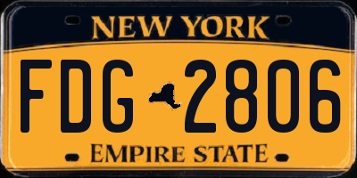 NY license plate FDG2806