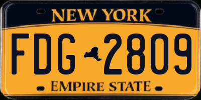 NY license plate FDG2809
