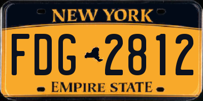 NY license plate FDG2812