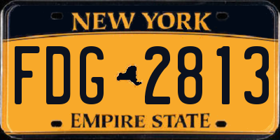 NY license plate FDG2813