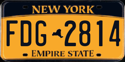 NY license plate FDG2814
