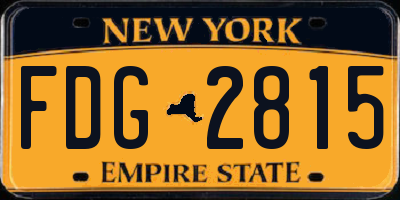 NY license plate FDG2815