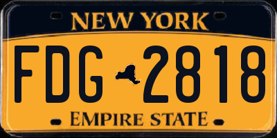 NY license plate FDG2818