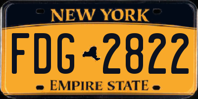 NY license plate FDG2822