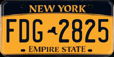 NY license plate FDG2825