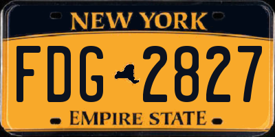 NY license plate FDG2827
