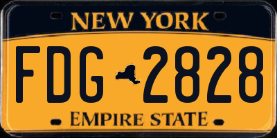 NY license plate FDG2828