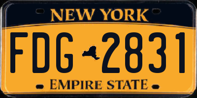 NY license plate FDG2831