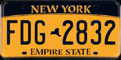 NY license plate FDG2832