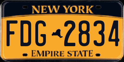 NY license plate FDG2834