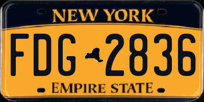 NY license plate FDG2836