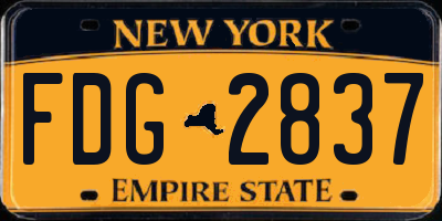 NY license plate FDG2837