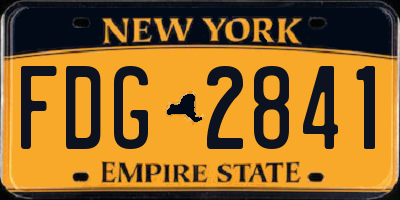 NY license plate FDG2841