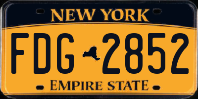 NY license plate FDG2852