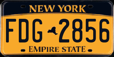 NY license plate FDG2856