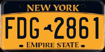 NY license plate FDG2861