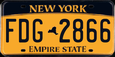 NY license plate FDG2866