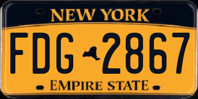 NY license plate FDG2867