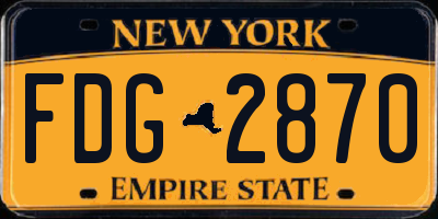 NY license plate FDG2870
