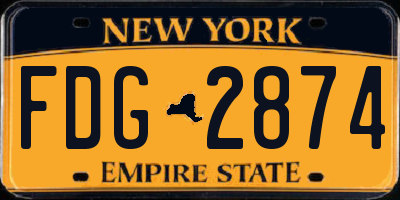 NY license plate FDG2874