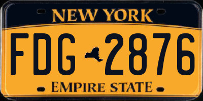NY license plate FDG2876