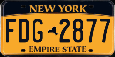 NY license plate FDG2877