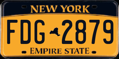 NY license plate FDG2879