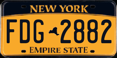 NY license plate FDG2882